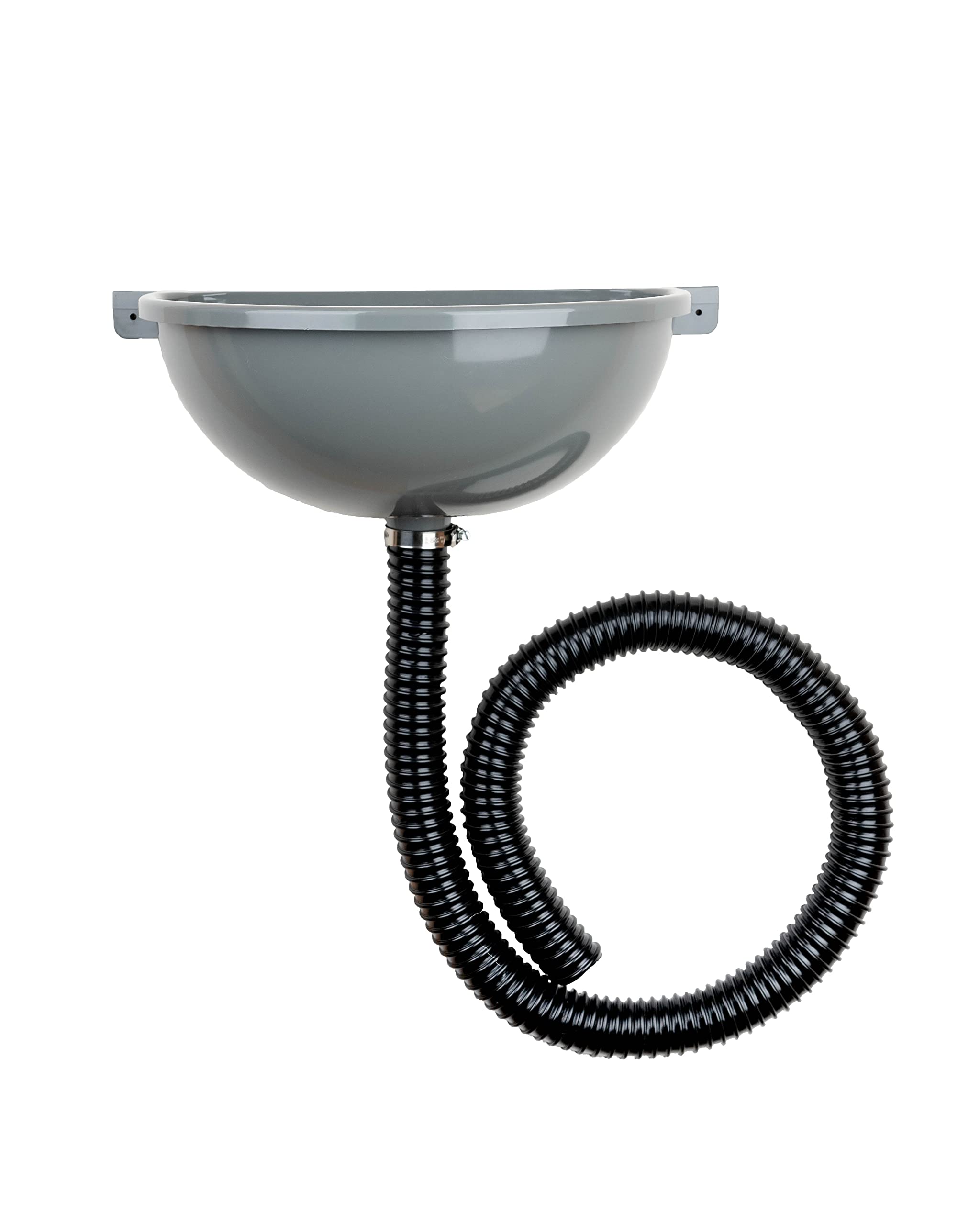 Ausgussbecken Agande Kunststoff einfach, mit Schlauch und Schlauchschelle für Camping Garten Keller Baustelle WC, Made in Europe