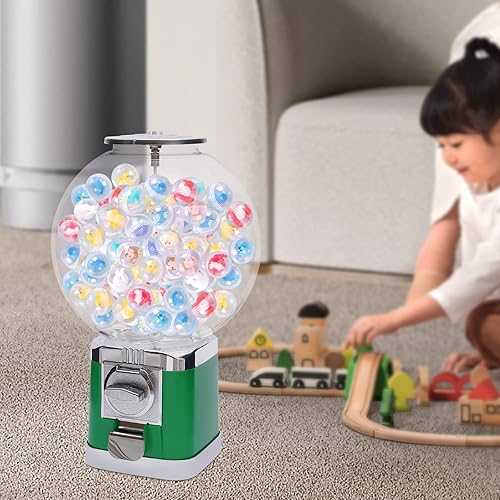 Miniatura 3 de Fetcoi Máquinas expendedoras verdes, máquina de chicles de caramelo para caramelos de 1.26 pulgadas, dispensador de caramelos de chicle para niños,