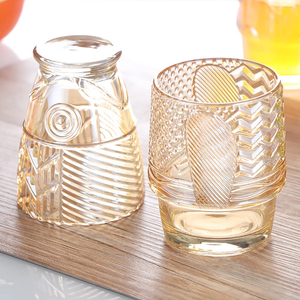 Whiskey Glasses Sculpted Glass Old Fashioned Glasses Whiskey Glass Fashioned Crystal Clear Fish Shape (Zestawione 4 Szklanki)