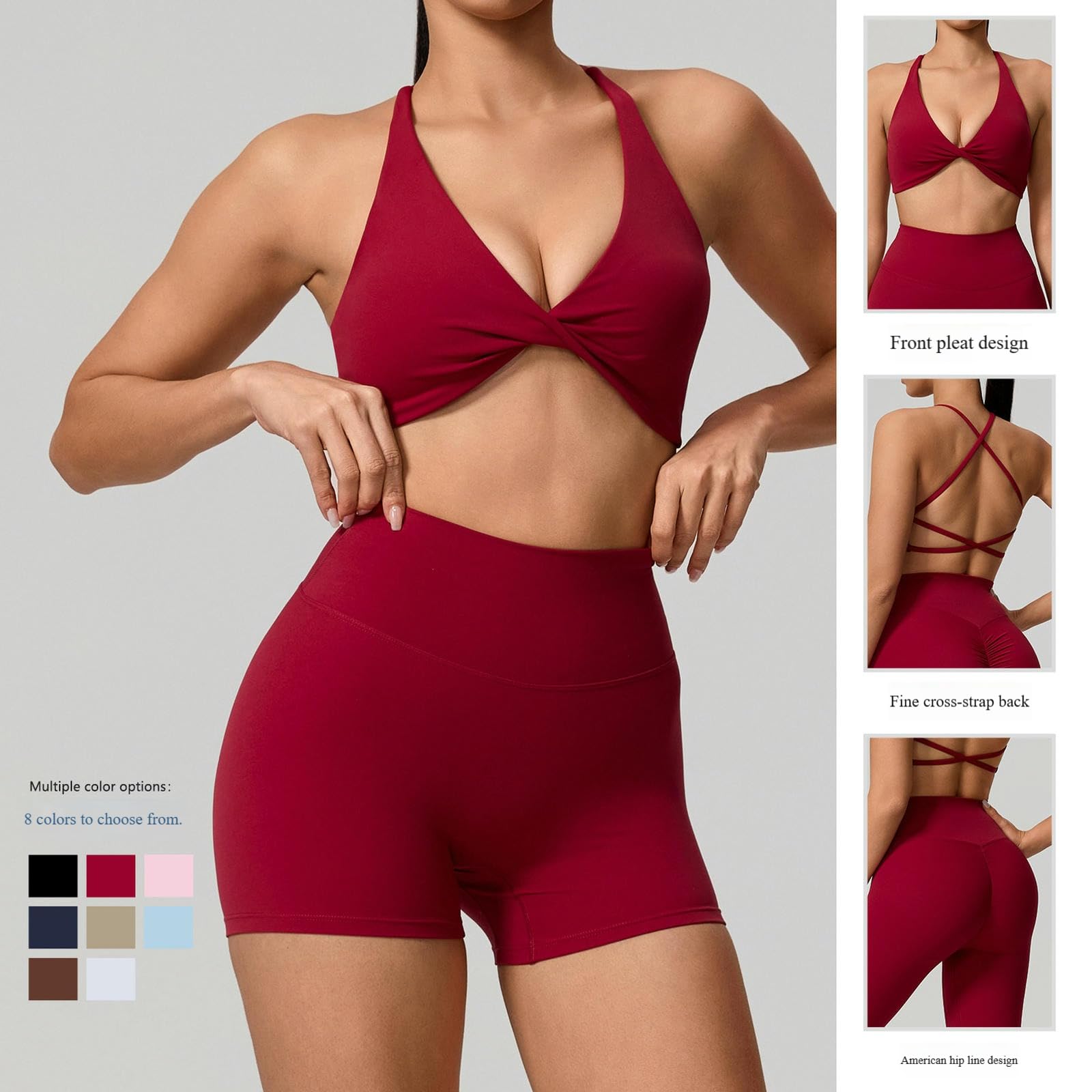 Abbigliamento Yoga Donna Reggiseno Sportivo da con Spalline Incrociate, Yoga, Corsa E Fitness, Set Ad Asciugatura Rapida-c-l