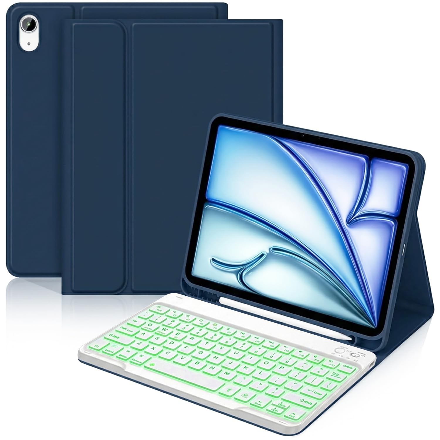 Funda con teclado para iPad Air 11 con retroiluminación de 7 colores 8