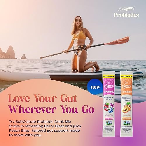 Miniatura 8 de Enzymedica SubCulture Probióticos para mujeres, 50 mil millones de UFC, salud vaginal y urinaria, apoyo inmunológico y digestivo, 30 cápsulas