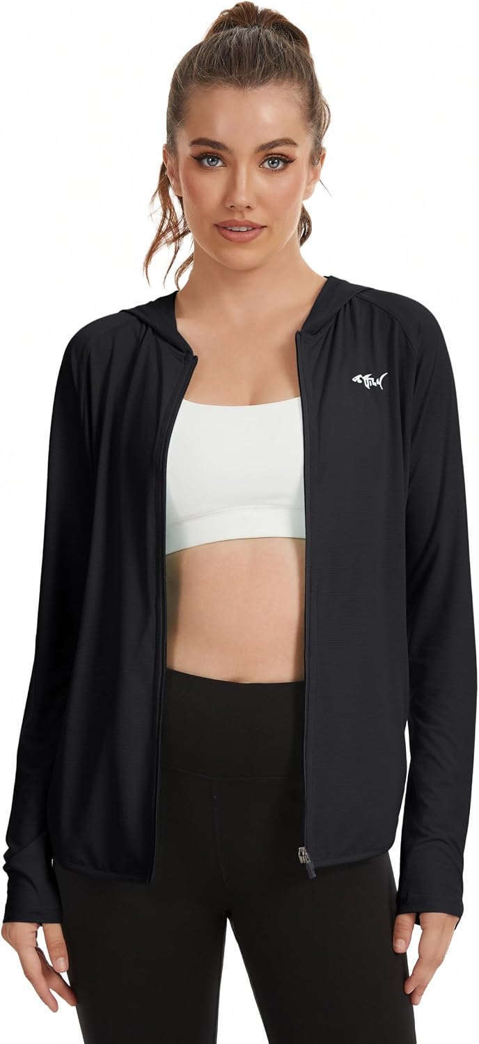 Women UPF 50+ Sun Protection Jacket Hoodie Lightweight image 2