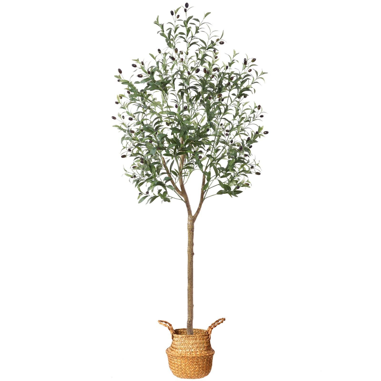 MOSADE Artificial Olive Tree 6 Feet Fake Olive Silk Plant and Handmade