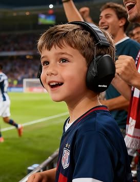 Kids Noise Reduction Ear Muffs - SNR 25-31dB Noise Cancelling Headphones for Children Adults, Over-Ear Hearing Protection for Autism Sensory, Concerts/Fireworks/Air Shows - Black