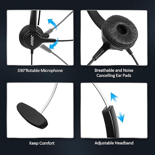 Miniatura 2 de AGPtEk – teléfono intercomunicador centro de llamadas con auricular., Reemplazo para audífonos