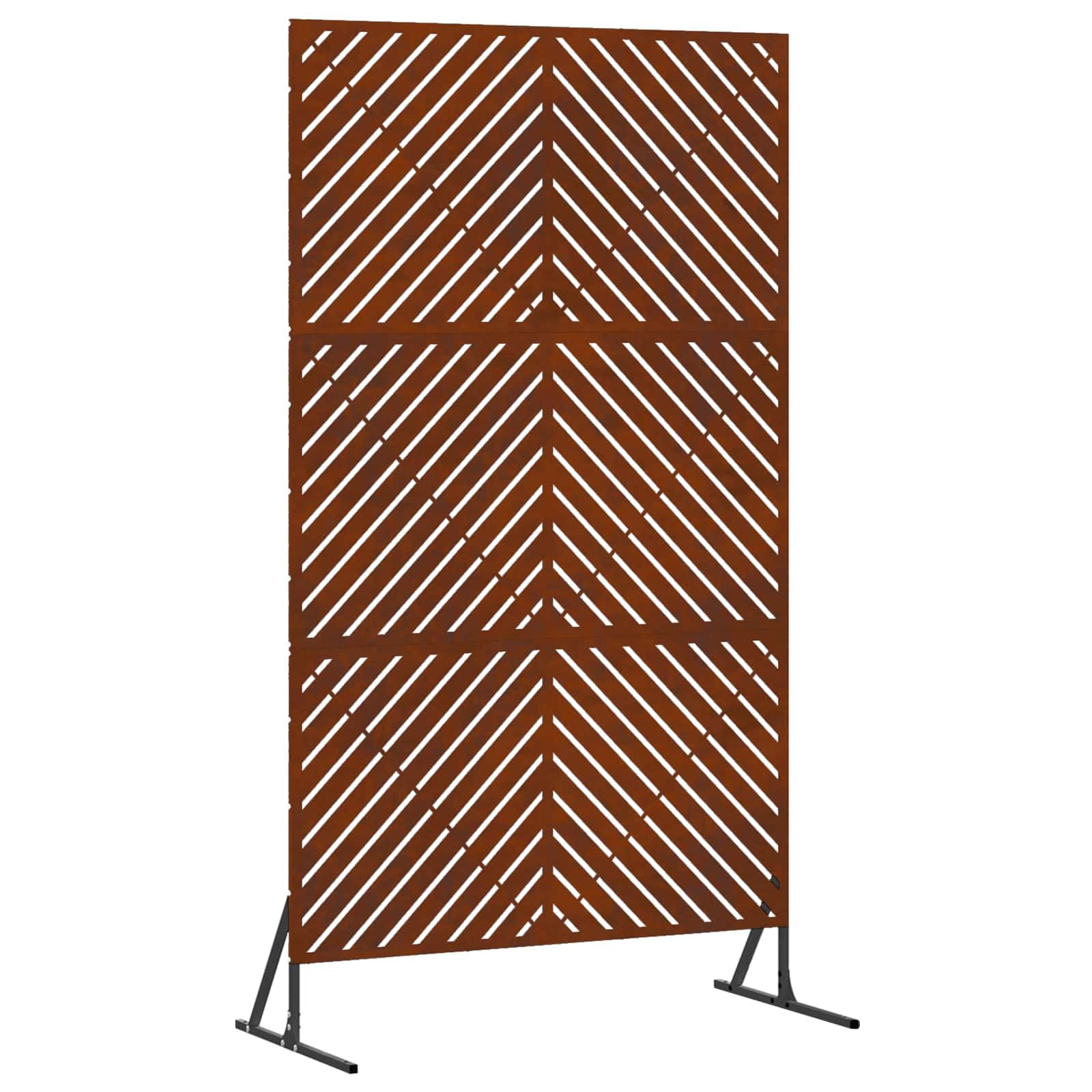 Grey Steel Privacy Screen 100 x 50 x 180 cm Garden Outdoor Windbreak Fence Panel Balcony Terrace Decorative Freestanding Shield Modern Design