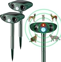 Vista 10 de Repelente ultrasónico de animales al aire libre, repelente solar repelente de gatos, perros, ciervos, disuasorio impermeable con sensor