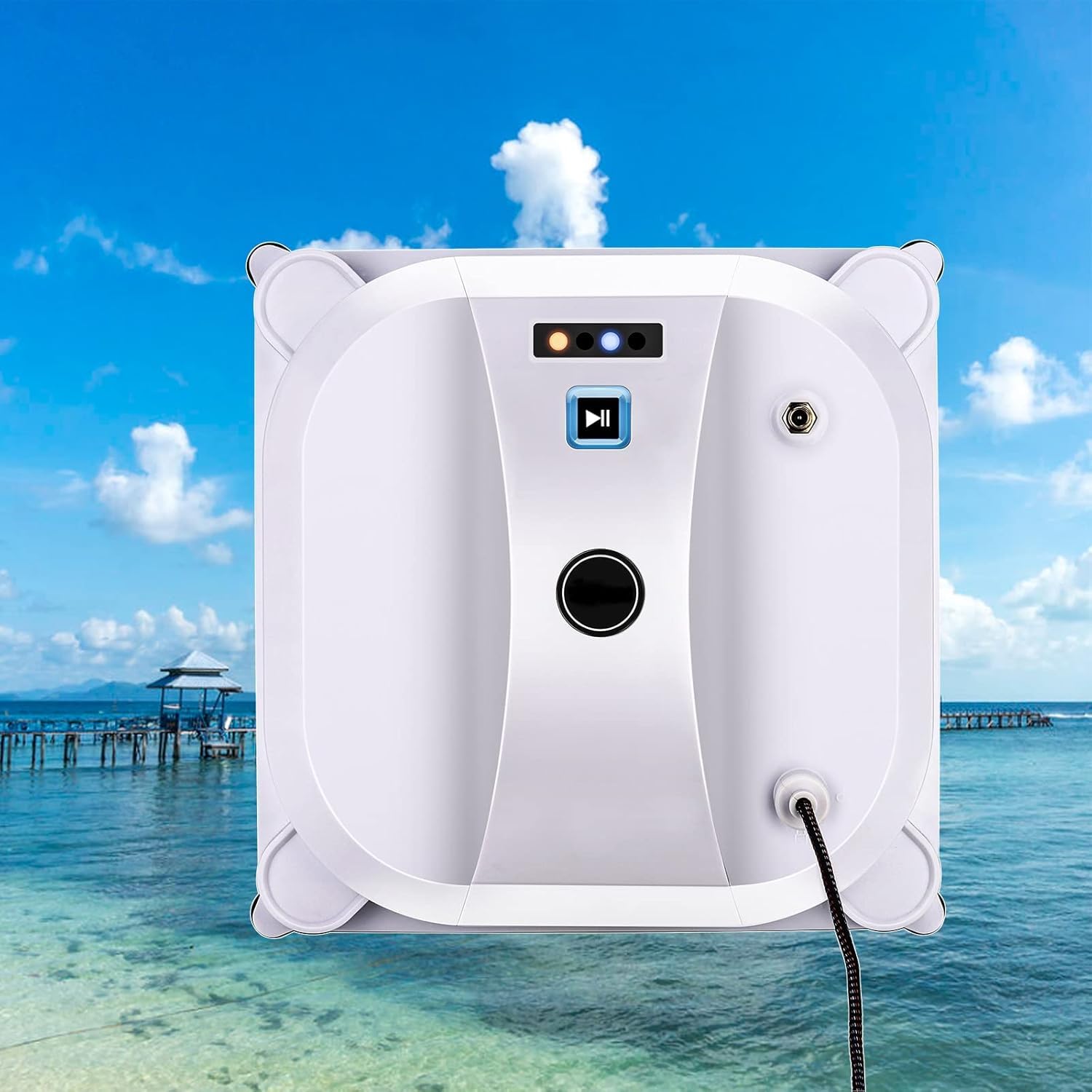 Robot Nettoyeur De Vitres Intelligent avec Télécommande, Aspiration sous Vide De 2 500 Pa, pour Fenêtres Hautes Intérieures Et Extérieures.