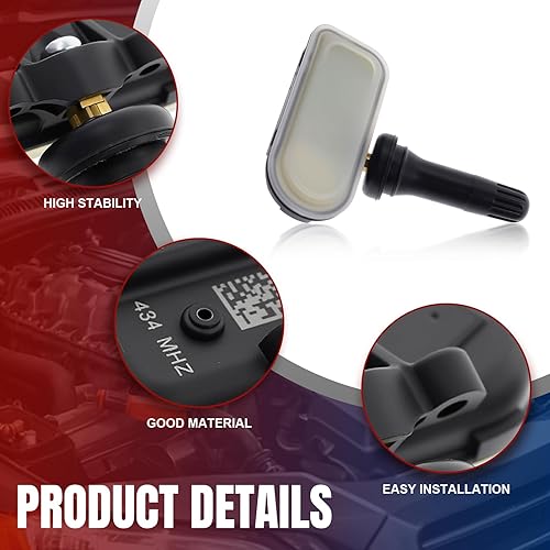 Miniatura 4 de AUTOKAY Sensor de presión de neumáticos (TPMS) 434MHz 68239720AA 68157568AA para Dodge Ram 1500 2500 3500 68249197AA 2014-2017
