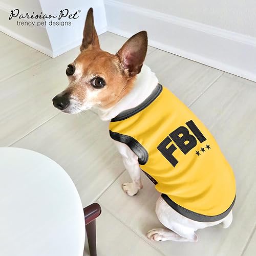Miniatura 4 de Parisian Pet - Camiseta para perros, con texto en inglés FBI, 2XL
