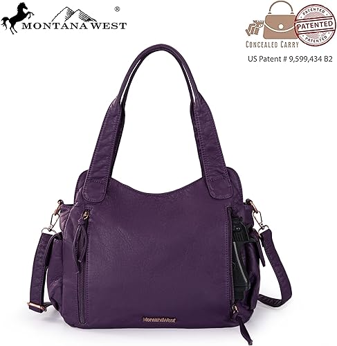 Miniatura 3 de Montana West Bolsos Hobo de cuero lavado para mujer, bolsos espaciosos con correa cruzada