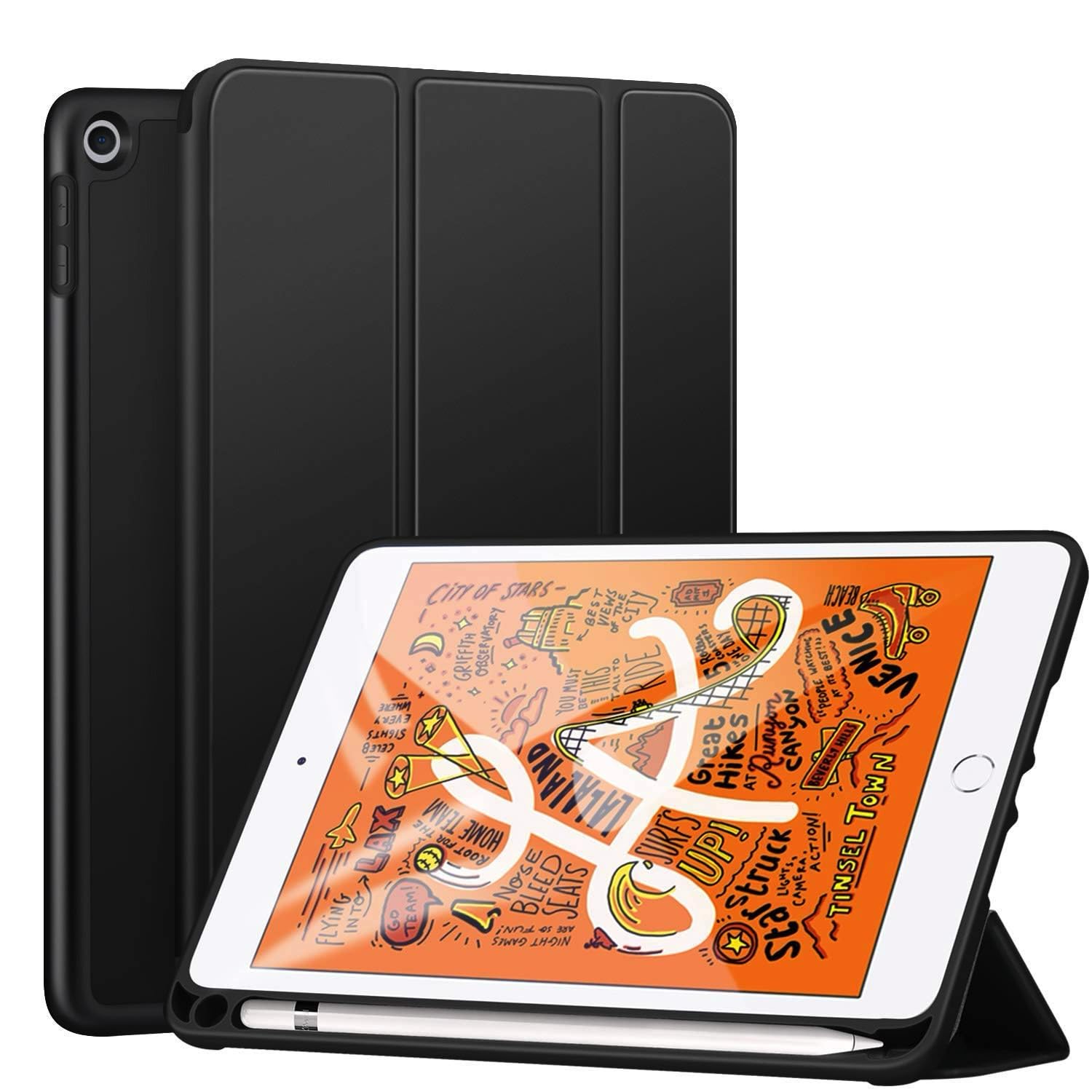 Oaky Case for iPad Mini 5th Gen 2019 [Model - A2133 A2124 A2125 A2126] with Pencil Holder and Trifold Stand Cover with Auto Sleep/Wake for Case Cover - Black (B0D7ZSYR4K) Amazon Price History, Amazon Price Tracker