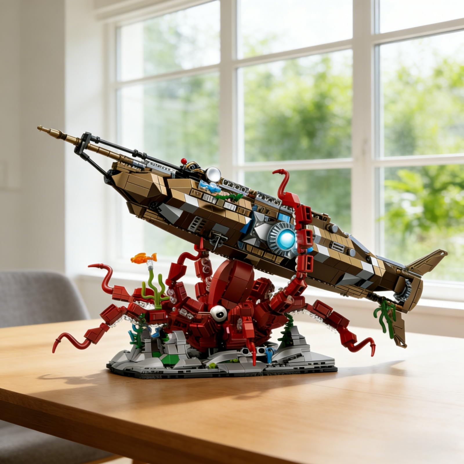 Nautilus - Kit de construction sous-marin pour adultes - 1190 pièces - Scène d'aventure sous-marine avec socle géant et sous-marin - Modèle mécanique pour la décoration de la maison - Cadeau pour les