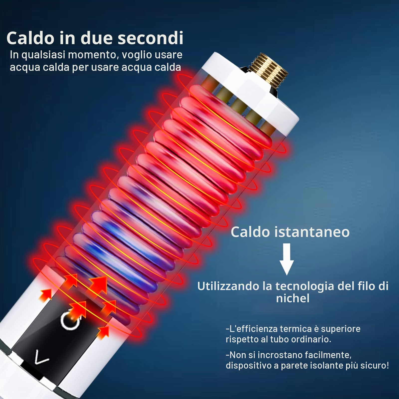 Scaldacqua elettrico istantaneo, mini scaldabagno elettrico con display digitale, temperatura regolabile, scaldabagno senza serbatoio per cucina, bagno (bianco 3500 W)