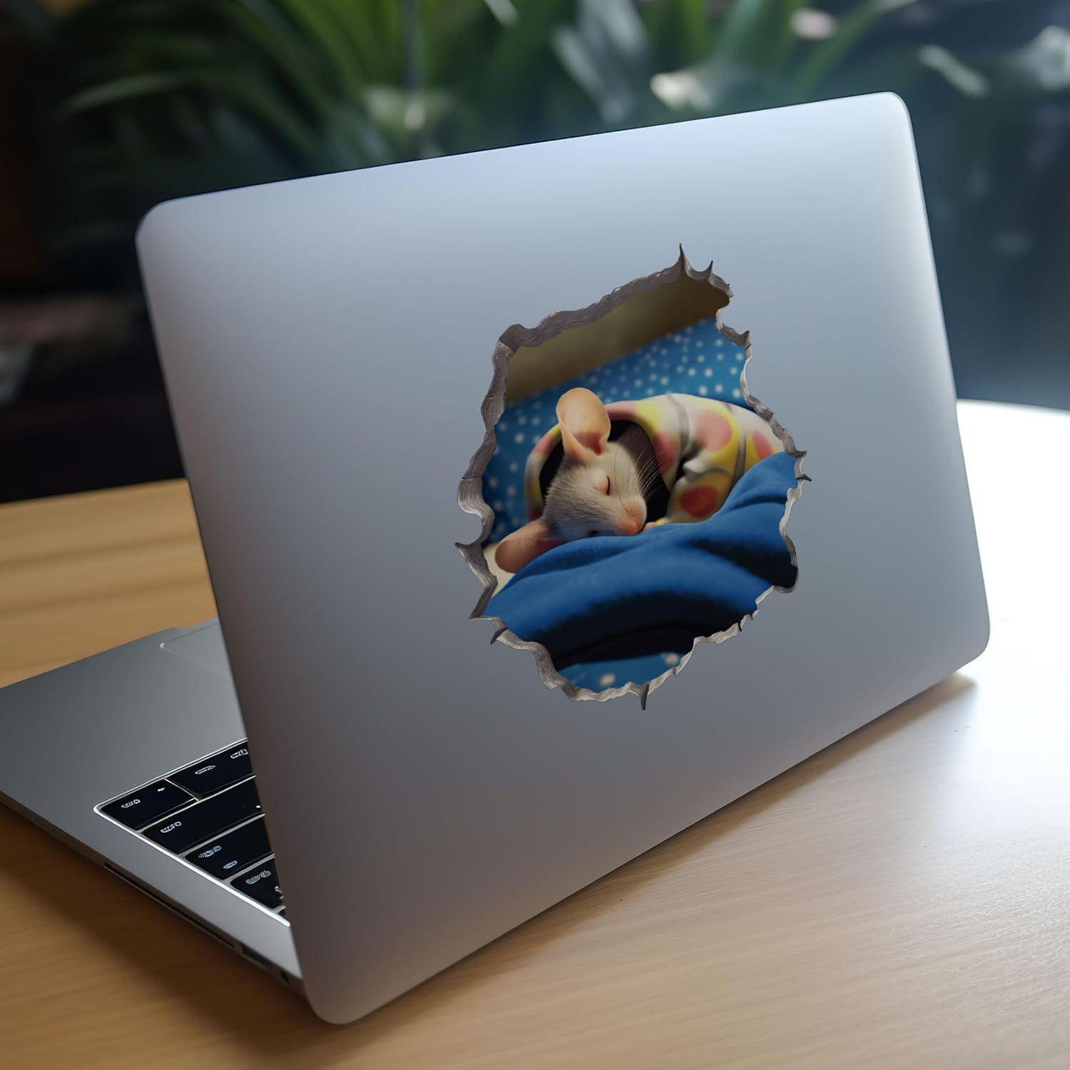 Sleeping Mouse in Mouse Hole Decal - Mouse Hole 3D Wall Sticker
