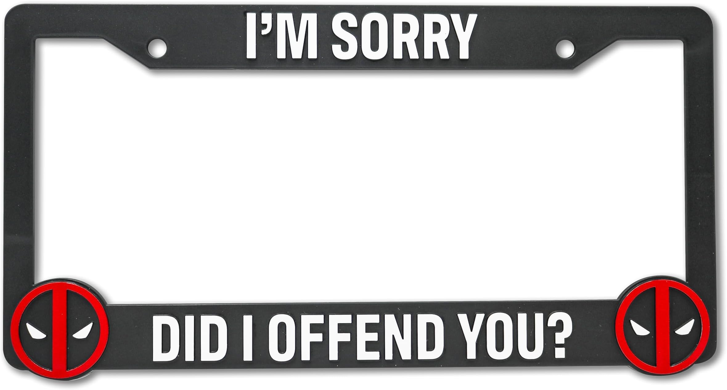 Did I Offend You? for Deadpool 3D Raised License Plate Frame | 1 Pack License Plate Cover | Universal U.S Car License Plate Holder | Auto Accessories (Car, Truck and SUV)