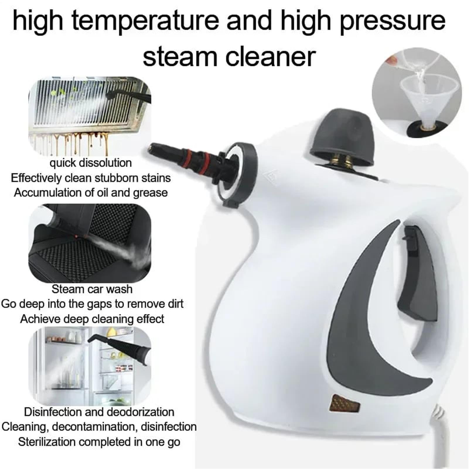 Limpiador de Vapor Portátil a Mano,Calentamiento Rápido, Potente y Seguro | Limpiador a Vapor Portátil para Juntas, Suelos, Tapicería, Coches, Ventanas | Para Coches, Cocina, Muebles, Ventanas, Sucied