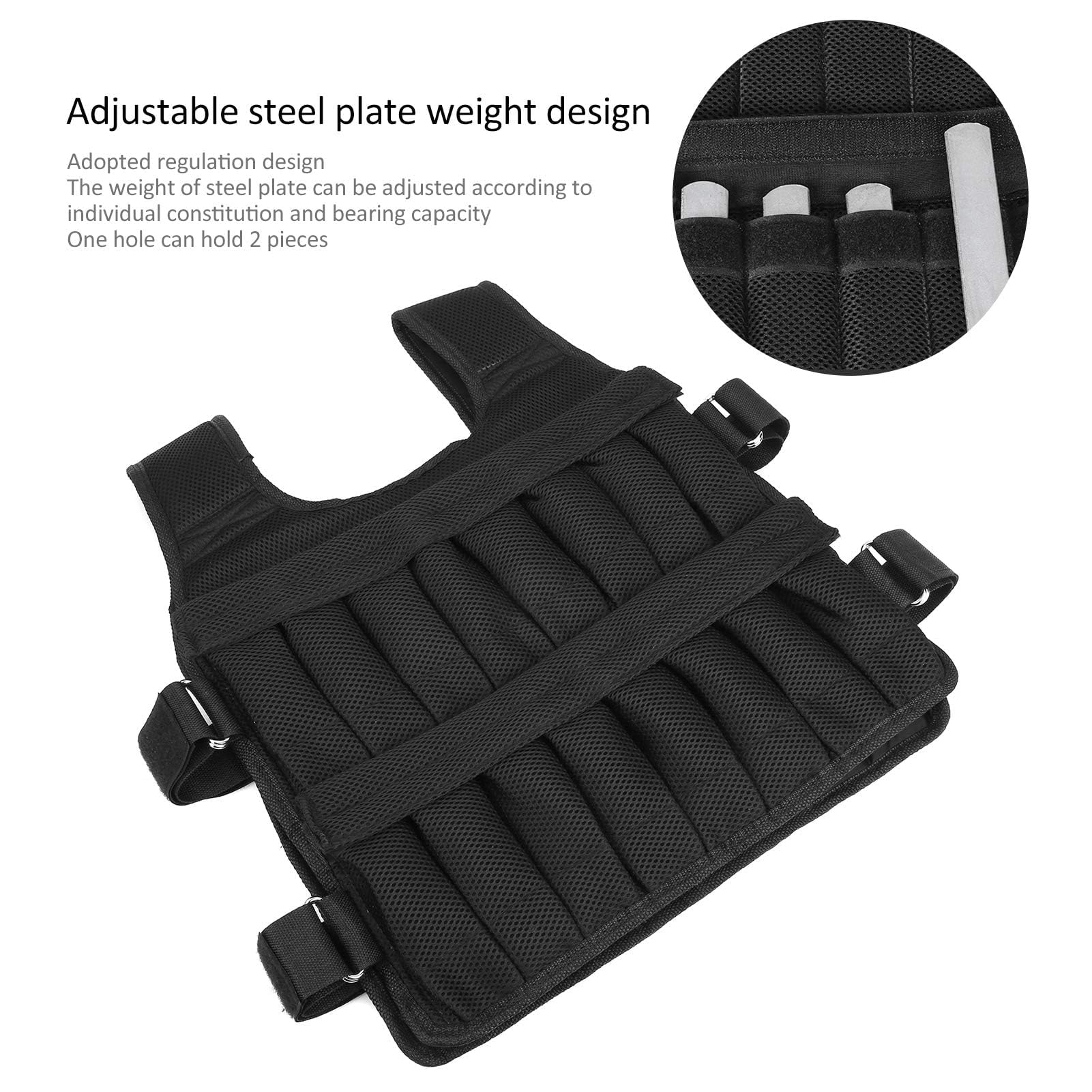 Gewichtsweste (keine Gewichte), verstellbare Gewichtsweste aus Netzstoff, Sandsack, Sport, Laufen, beschwerter Plattenträger für Krafttraining, Fitness, Muskelaufbau