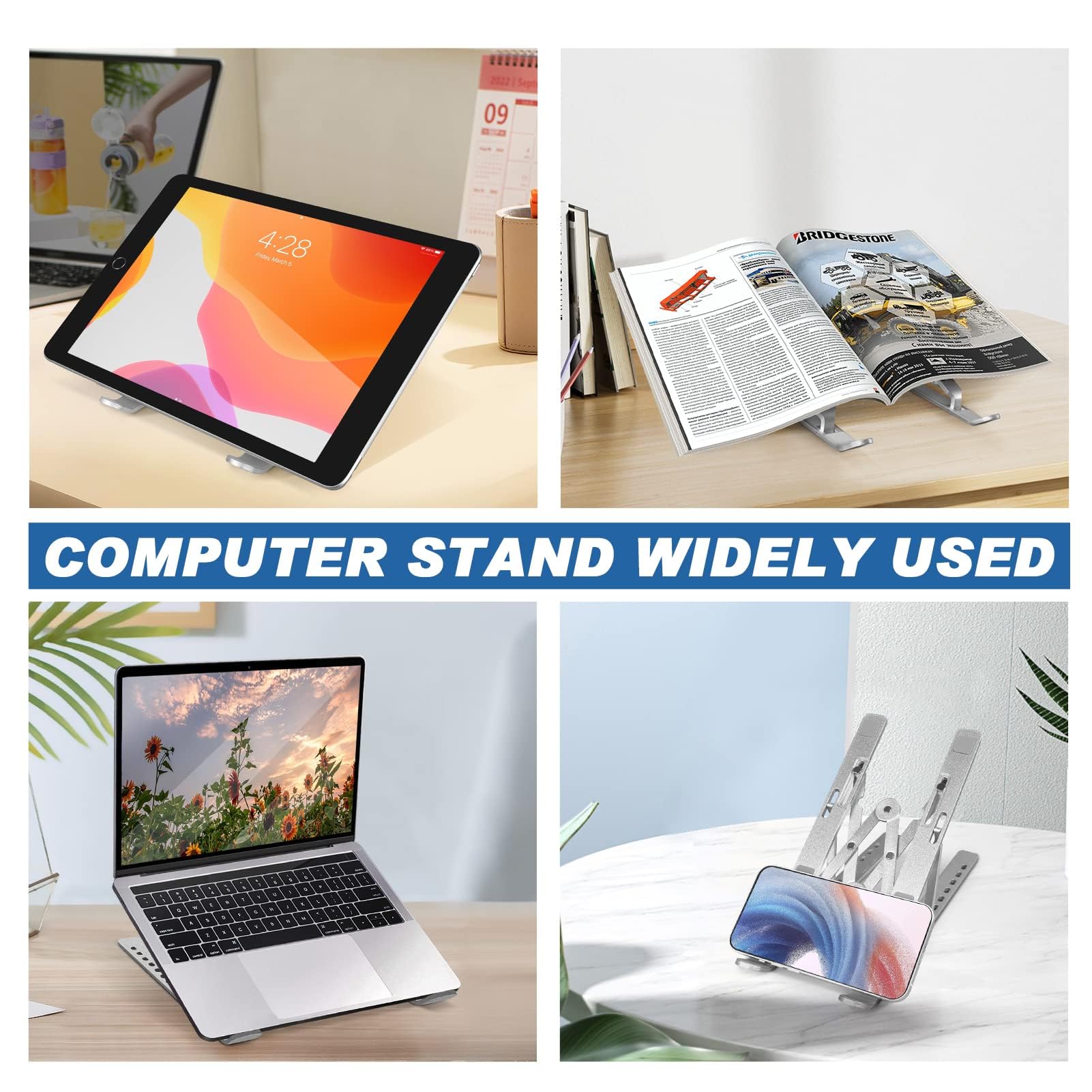 Supporto Per Laptop In Alluminio Artstand - 7 Angolazioni Regolabili, Pieghevole E Portatile, Con Custodia E Organizer Cavi (Compatibile 10-15.6")
