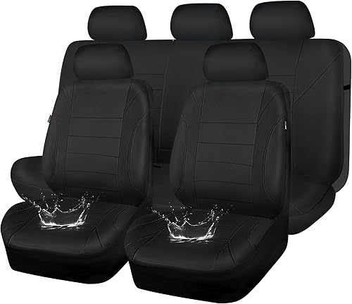 CAR PASS Fundas de asiento impermeables de neopreno, ajuste universal, color negro, fundas interiores protectoras para automóviles, SUV, camionetas,