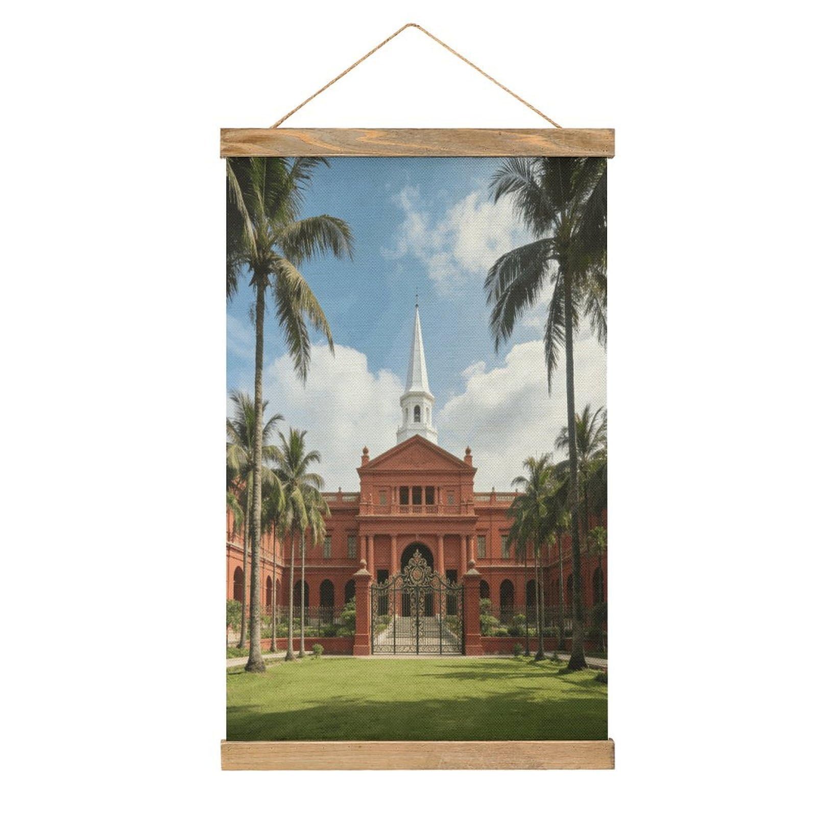 FekiLoot Istana Wall Art Poster Hanger Frame Linen Wall Art Decor Vintage Hanging Poster Hanging Wall Decor Rustic Retro Wall Art Print for Living Room Decor 20.4 X 13.1Inches