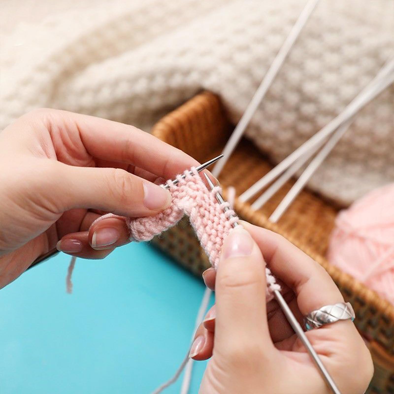 Set 5 Ferri Da Maglia Doppia Punta 3mm - Acciaio Inox, Per Calzini, Cappelli, Sciarpe - Ideale Per Principianti - Foto 3