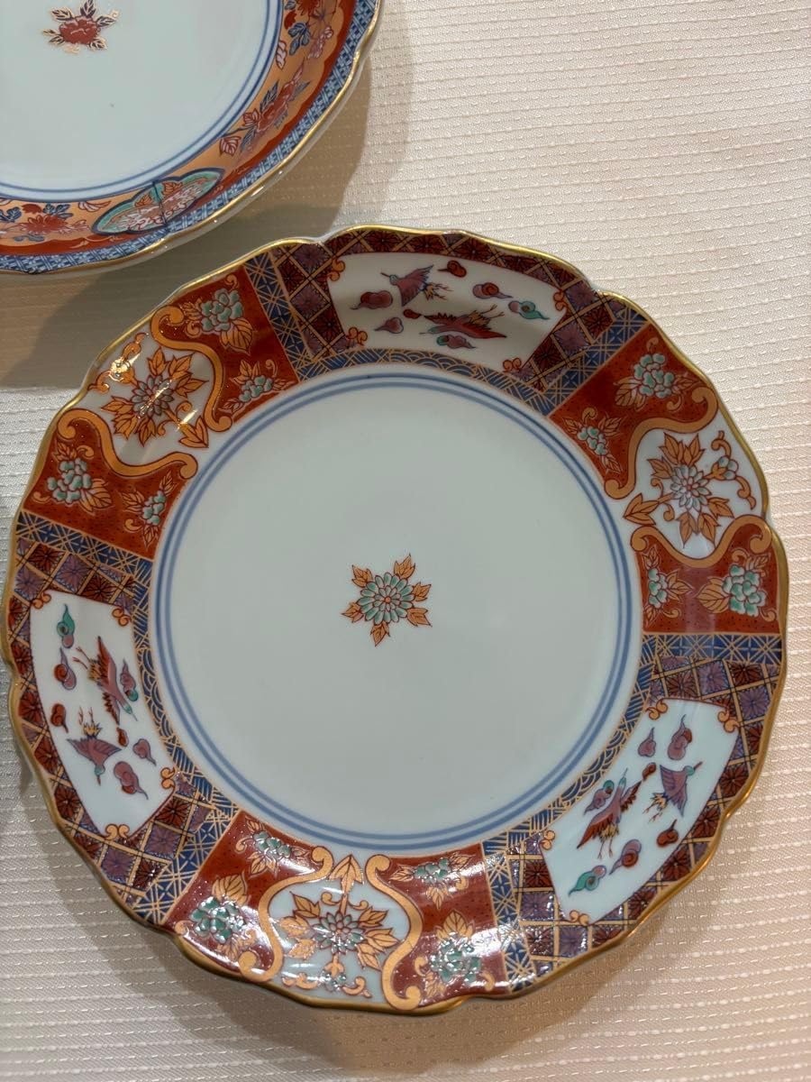 有田焼 華窯 金彩古伊万里 絵変わり 中皿揃 5枚セット 色絵 金襴