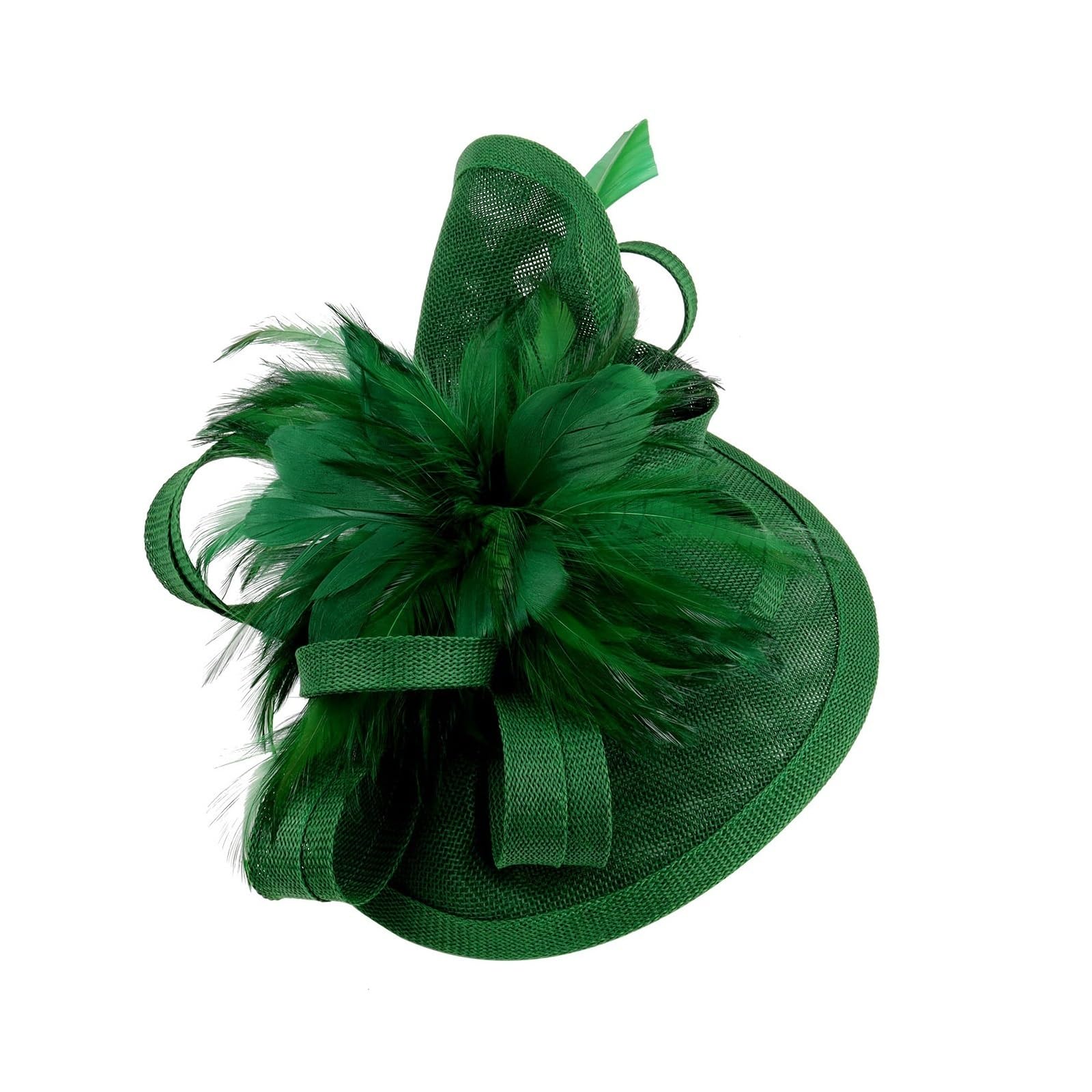 Cappello Fascinator Donna Elegante Cappello da Cerimonia for Donna, Cappello da Cerimonia for Festa del tè, Cappello da Cerimonia con Piume E Fiori, Cocktail da Sposa(White)