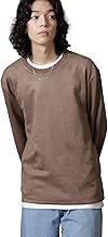 Nano Universe 672-4223215 Men's Long Sleeve Pullover Faux Suede