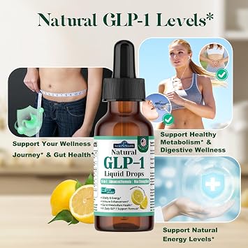 2 Pack GLP-1 Supplement Liquid Drops, 10-in-1 Formula with Berberine, Ceylon Cinnamon, Prebiotic Fiber & Green Tea Extract | Supports Healthy Metabolism, Digestive & Gut HealthVegan, Non-GMO