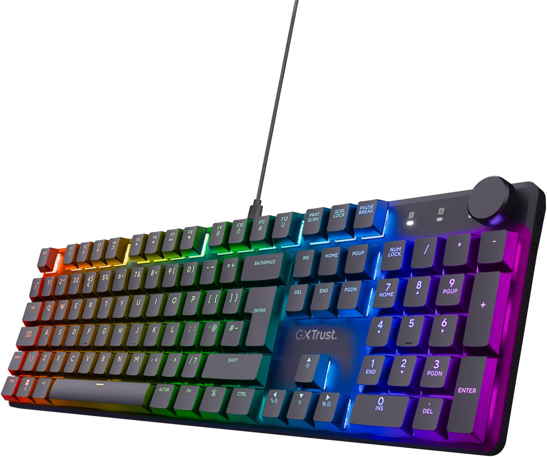 Trust Gaming GXT 866 Torix Mechanical Keyboard UK Layout, Linear Huano Switches, RGB Illumination, Anti-Ghosting N-Key Rollover, Low Profile Programmable USB Gaming Keyboard PC Laptop - Black