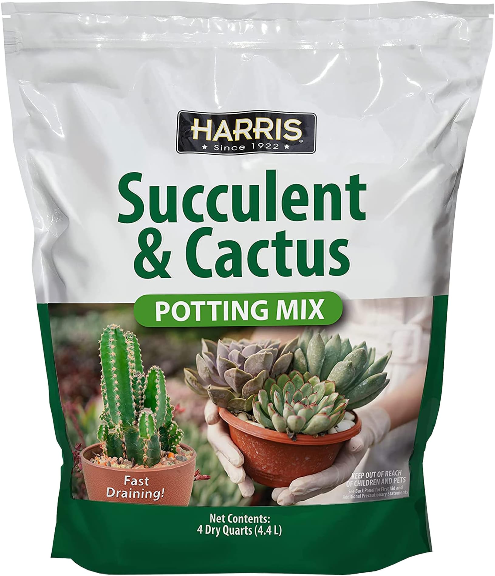Premium Succulent and Cactus Potting Soil Mix, Fast Draining with Added Nutrients, 4 Quarts
