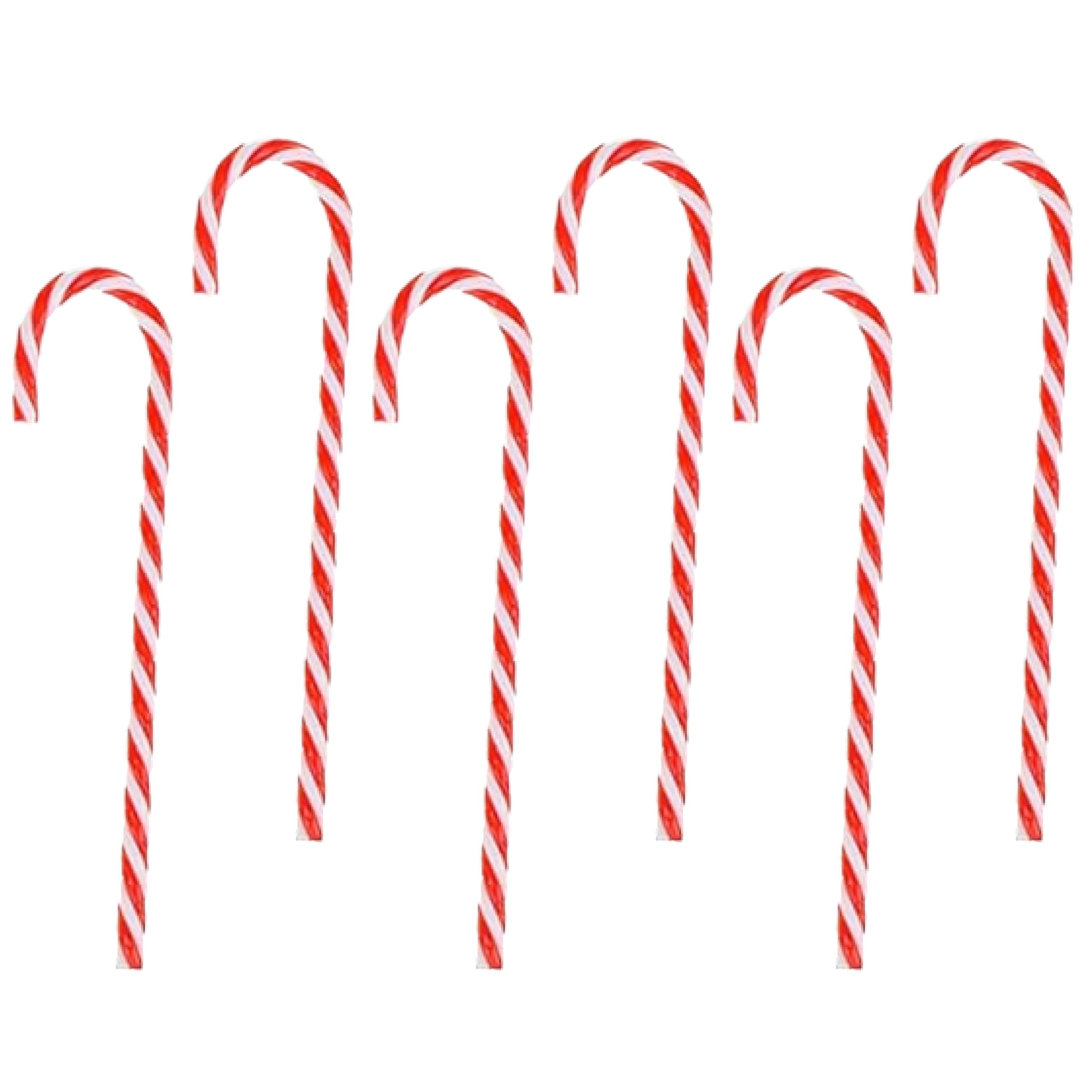 Lizzy | Christmas Tree Decorations | 15cm, Multicolour, Plastic, 6 Pack | Lightweight, Shatterproof, Indoor Outdoor Use | Festive Candy Cane Ornaments for Holiday Decor