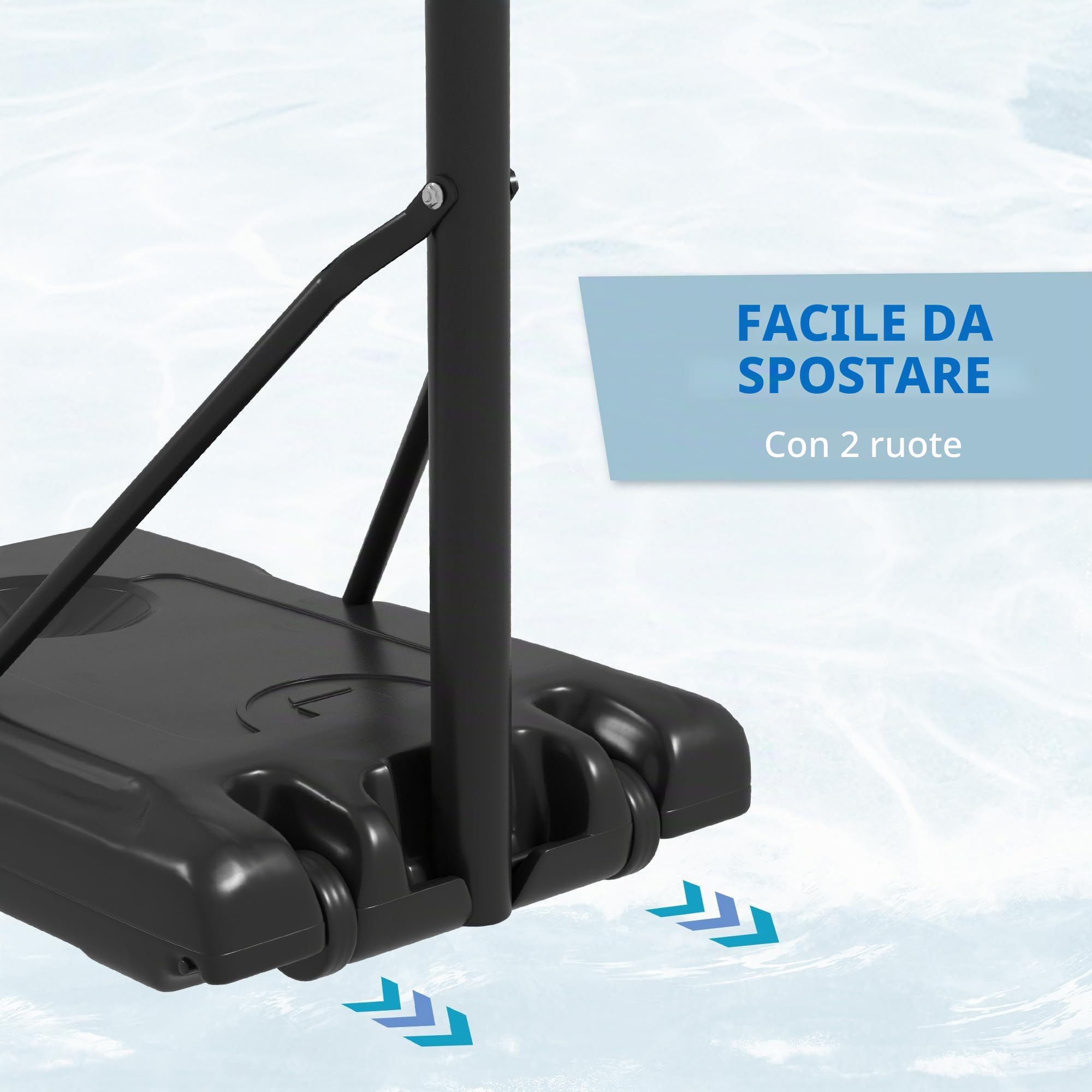 SPORTNOW Canestro da basket per esterni, con supporto, altezza 182-213 cm, altezza regolabile in altezza, con ruote, base con sabbia d'acqua, impianto da basket per ragazzi, adulti, cortili, giardini
