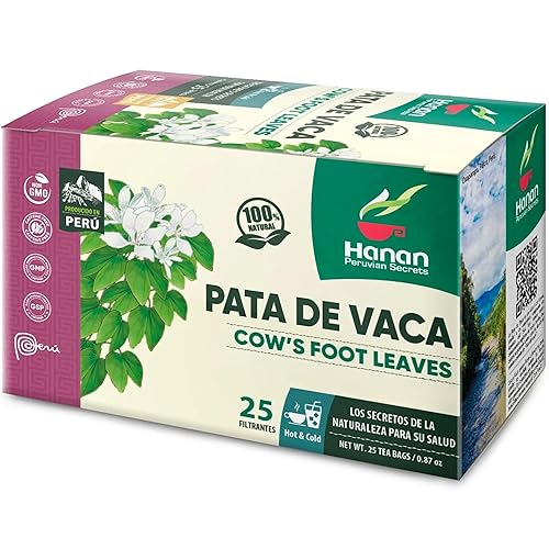 Hanan Pata de Vaca (hoja de pie de vaca) – 25 bolsas de té de hierbas de Perú – Bauhinia forficata para el manejo natural del azúcar en sangre