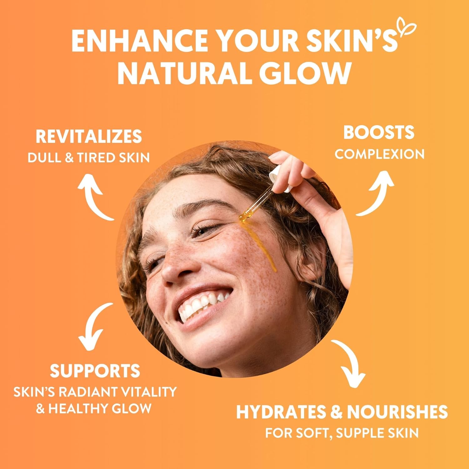 By Nature Hydrating Face Oil - Vitamin C, Turmeric & Plant Squalane Nourishes Skin for Radiant Vitality & Health Glow, for Women & Men, 1 Fl Oz - Image 4