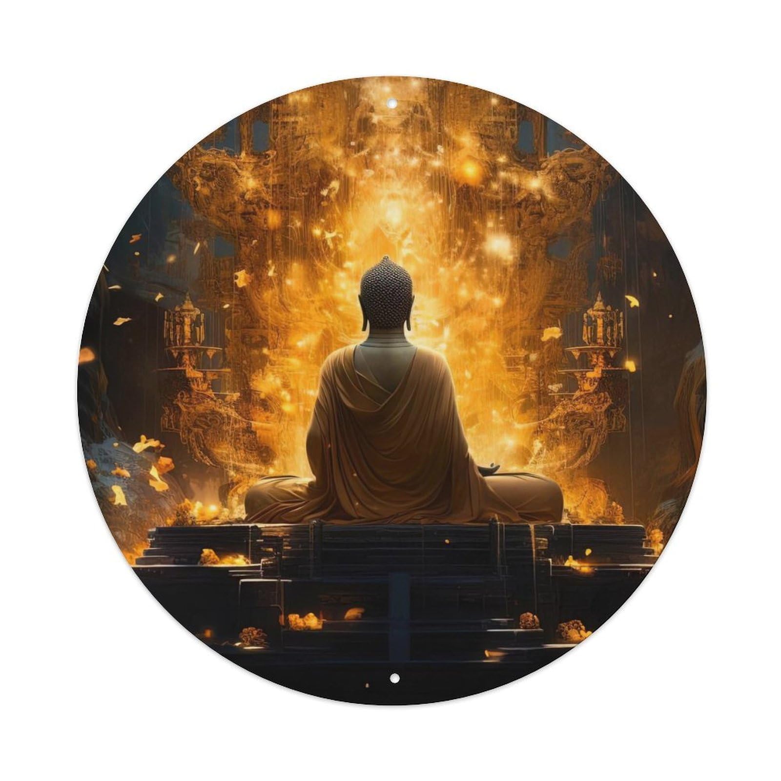 Buddhism Meditation of The Buddha Metal Tin Sign