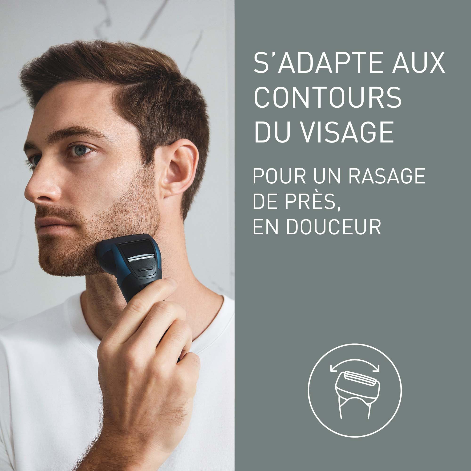 Panasonic Series 700 ES-ALT4B Rasoir Électrique 3-lames Wet et Dry Homme, Rasoir Portable Sans Fil et Étanche, Capteur de Barbe Réactif, Tête Flexible