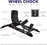 Vista 2 de GRAND PITSTOP Calzo de rueda universal para soporte de motocicleta para remolque, completamente ajustable, desmontable y plegable (negro)