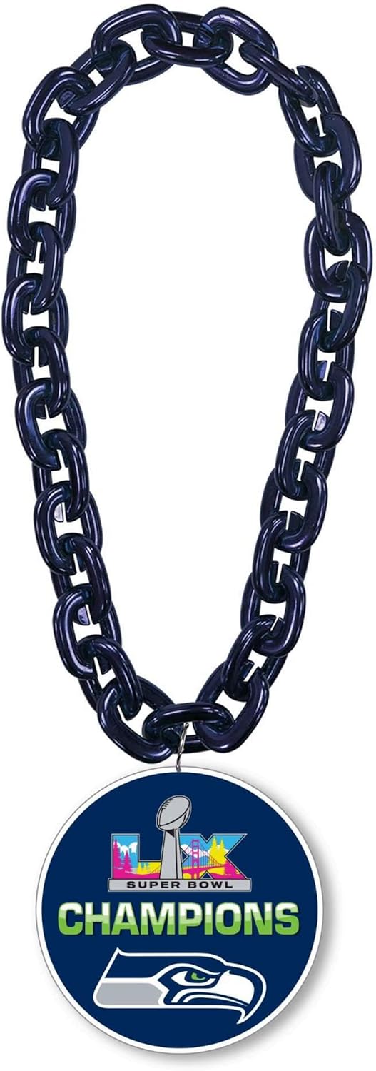 aminco NFL Seattle Seahawks Super Bowl 60 Champions Fan Chain Choose Your Style and Chain Color - Officially Licensed