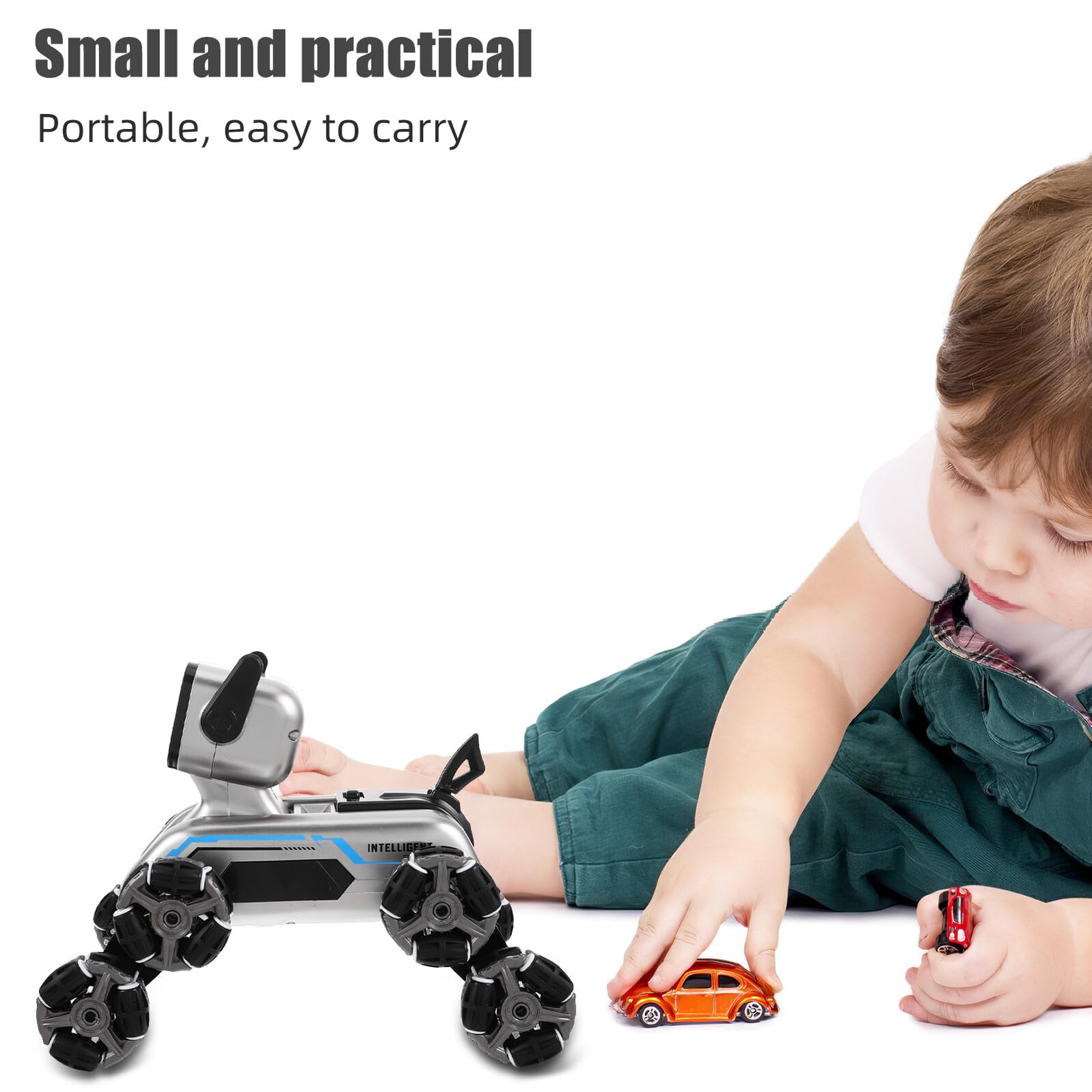 HEMOTON Chien Robot Interactif Télécommandé pour Garçon Fille Jouet Éducatif Programmable avec Mouvements Et Sons Amusants