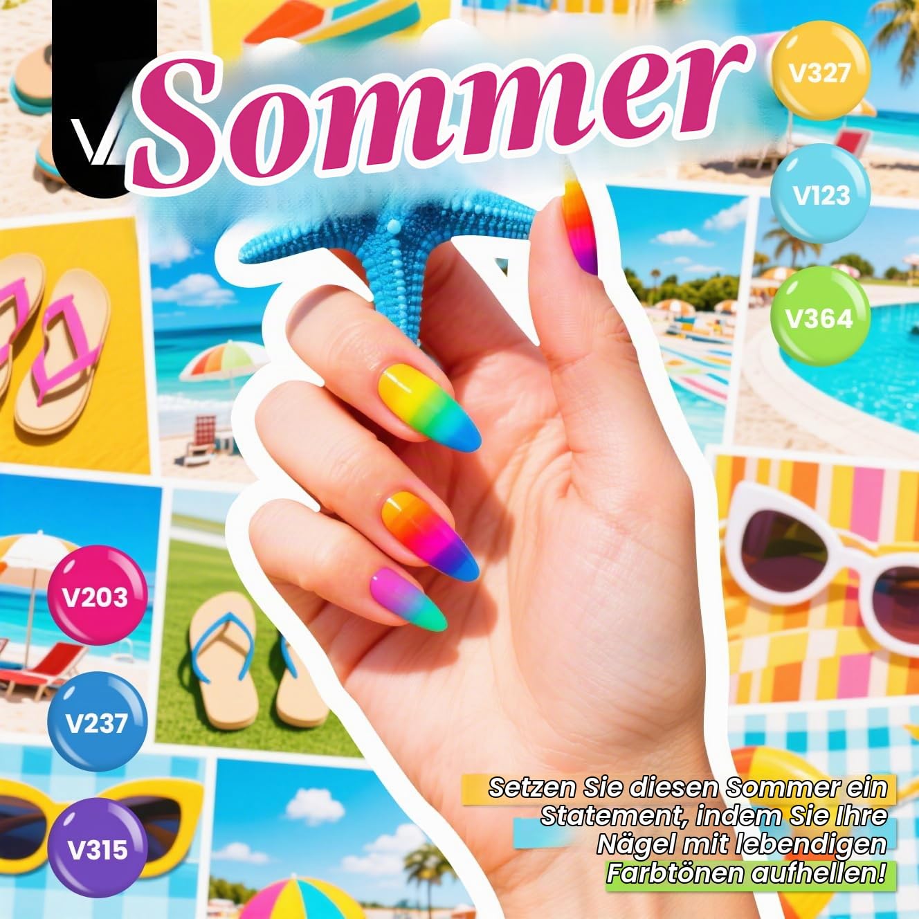 VANREESA Set mit 60 Gel-Nagellacken, 55 Farben mit Basis und 4 Glanzeffekten, komplettes Set für alle Jahreszeiten, ideal als Geschenk für Frauen und Mädchen. Verwöhnen Sie sich die Maniküre zu Hause!