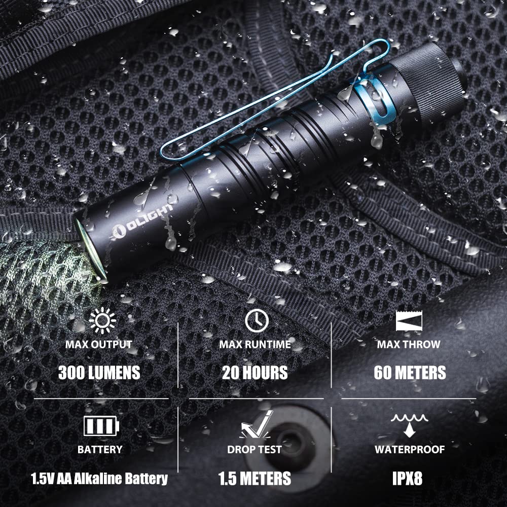 OLIGHT I5T 300-Lumen Slim AA Flashlight with Dual-Output