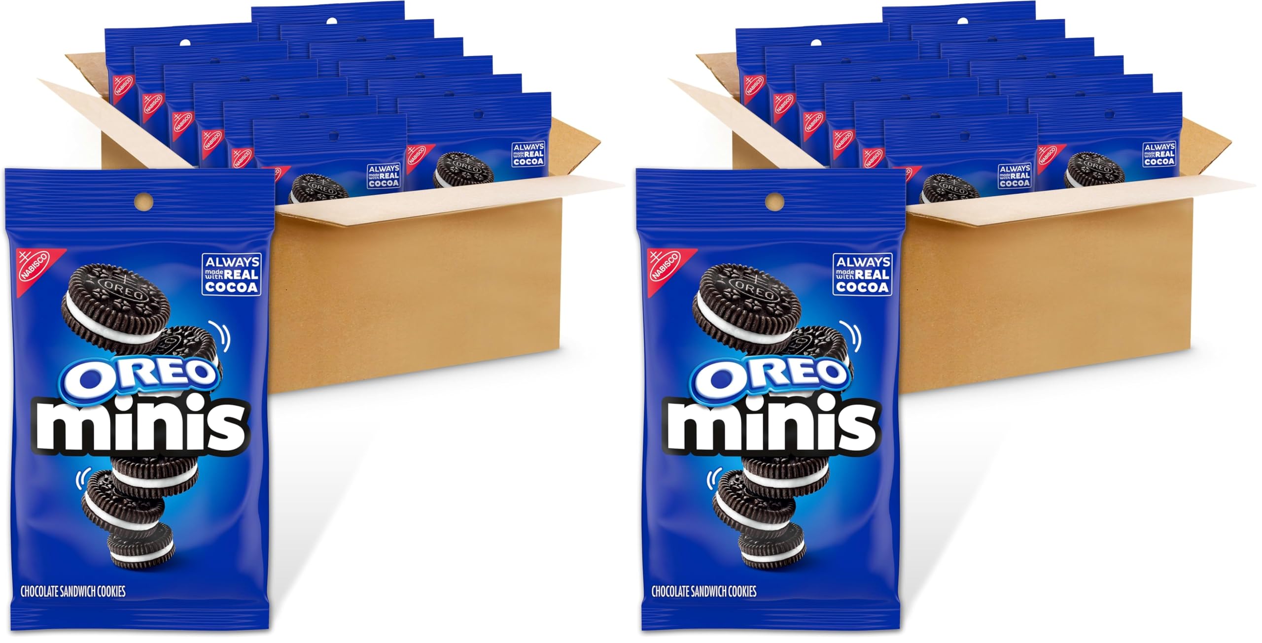 OREO Mini Chocolate Sandwich Cookies, Original Flavor, 12-3 oz Big Bags (Pack of 2)
