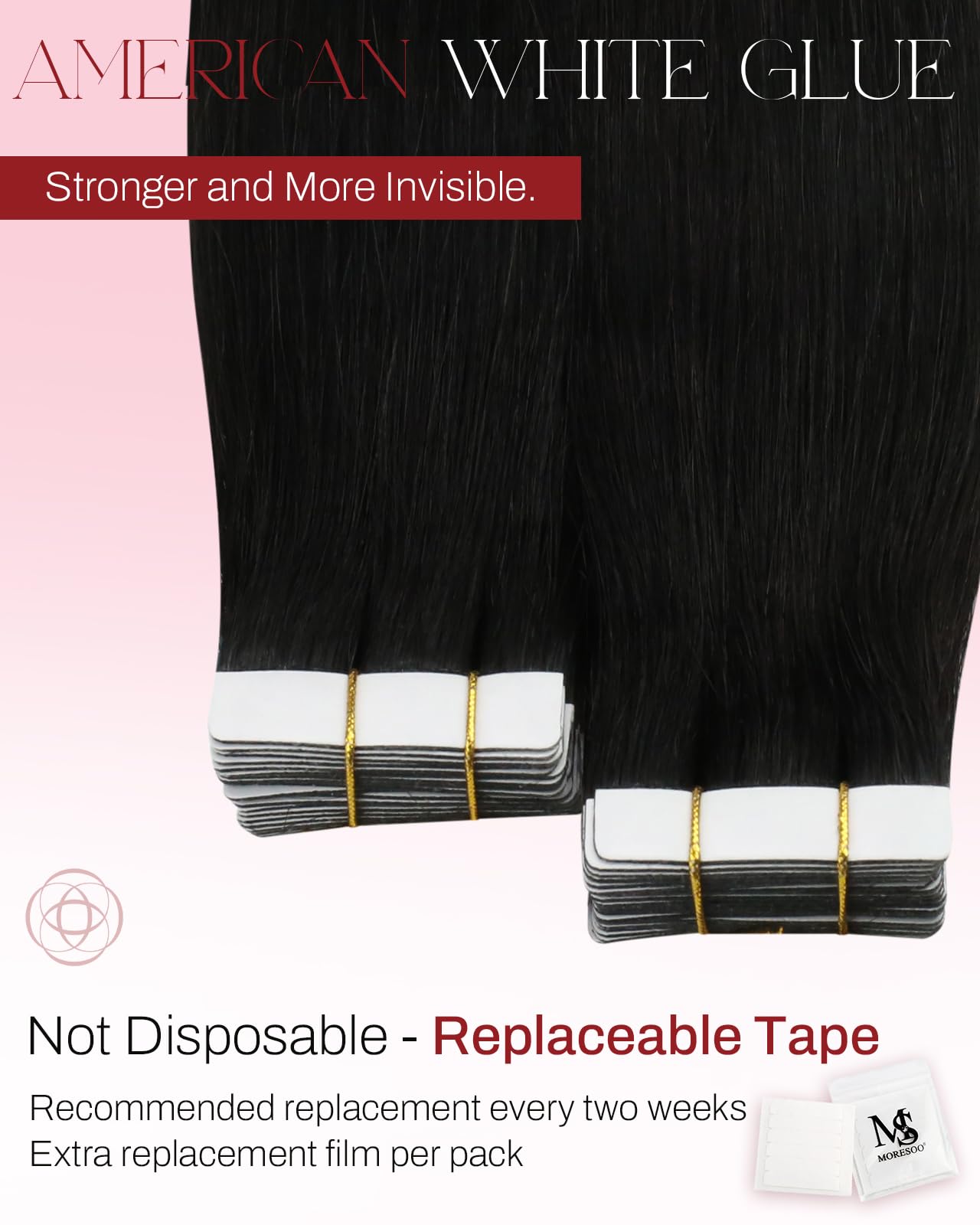 Amazon.com : Moresoo Tape in Hair Extensions Human Hair  display picture 3