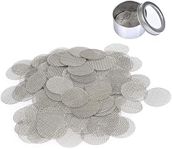 TIMESETL 150Stück Einlegesiebe 15mm Pfeifensiebe Stahlsiebe 5/8 Zoll Edelstahl Rauchfilter Screen Rohr Filterung mit Aufbewahrungsbox