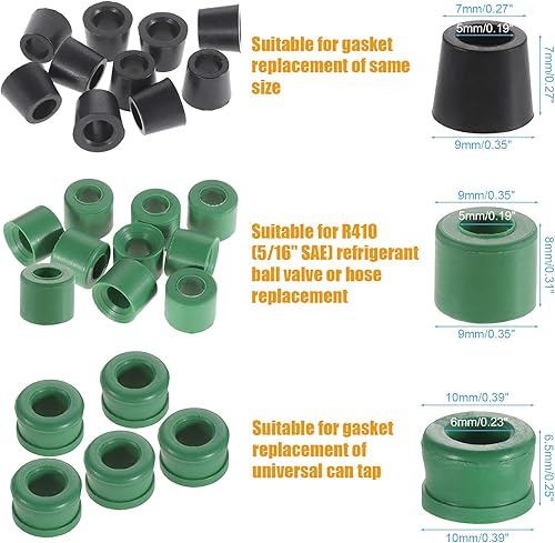 Miniatura 5 de Kit de núcleo de válvula de aire acondicionado, 56 piezas, incluye núcleo de válvula R134a R22 R410, juntas de manguera, válvula, tuerca de latón,