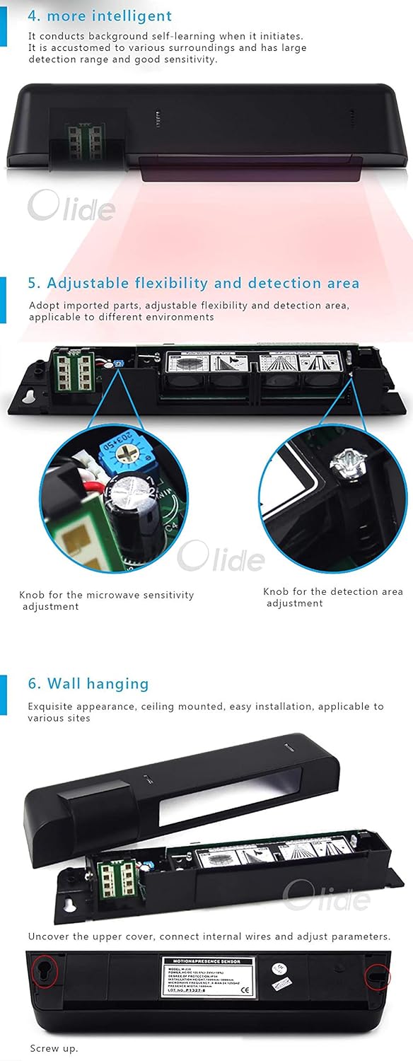 Olideauto Active&Safety Dual Sensor, Active Infrared Safety Detected Sensor for Automatic Door