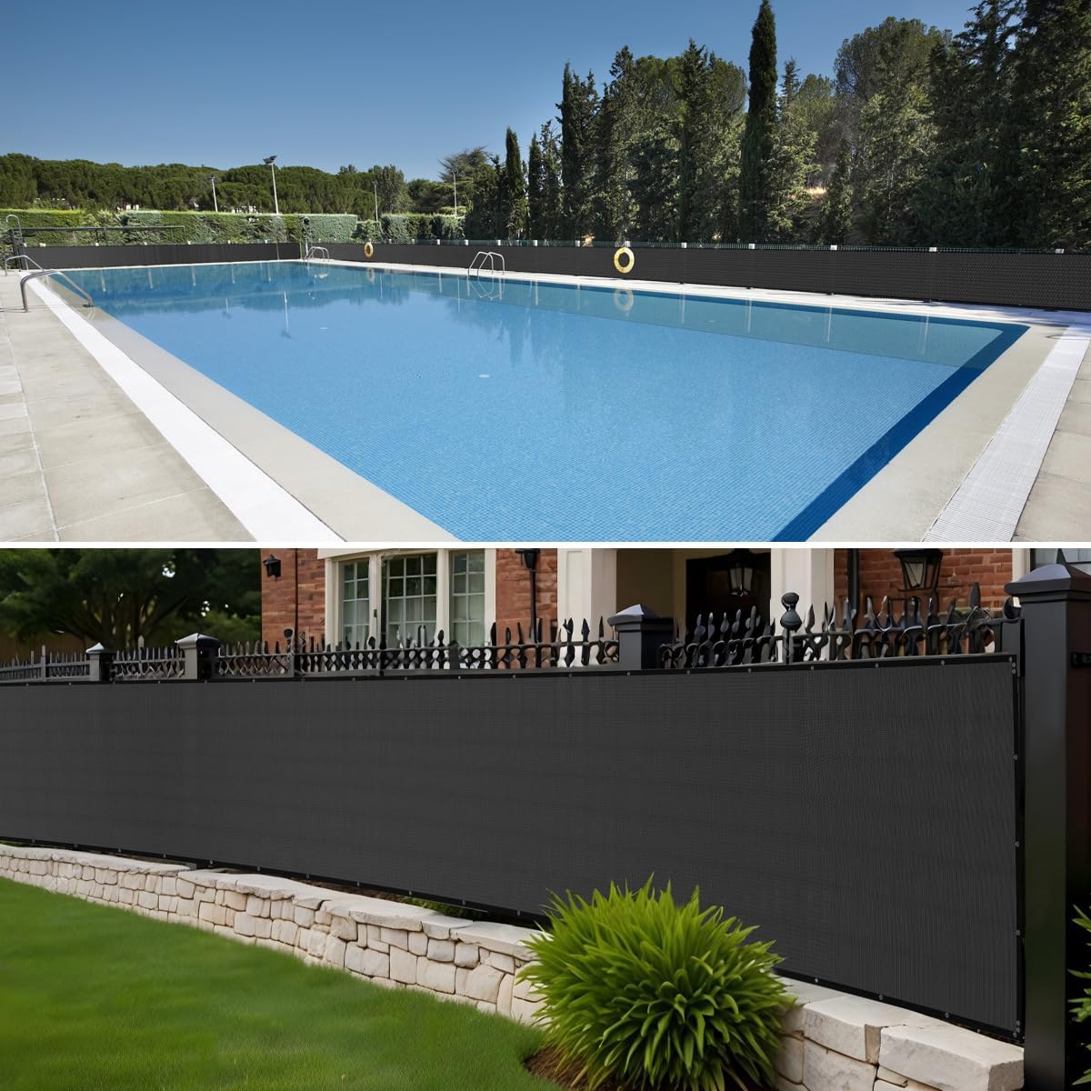 Privacy Fence 4'x50' Anti Peeping Screen Heavy-Duty 180 GSM Fence Mesh Cover, Suitable for Wall, Garden, Backyard Outdoor Home Decoration, Black